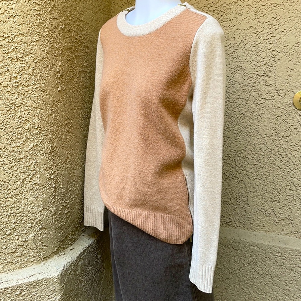 Cream/light brown J. Crew wool sweater